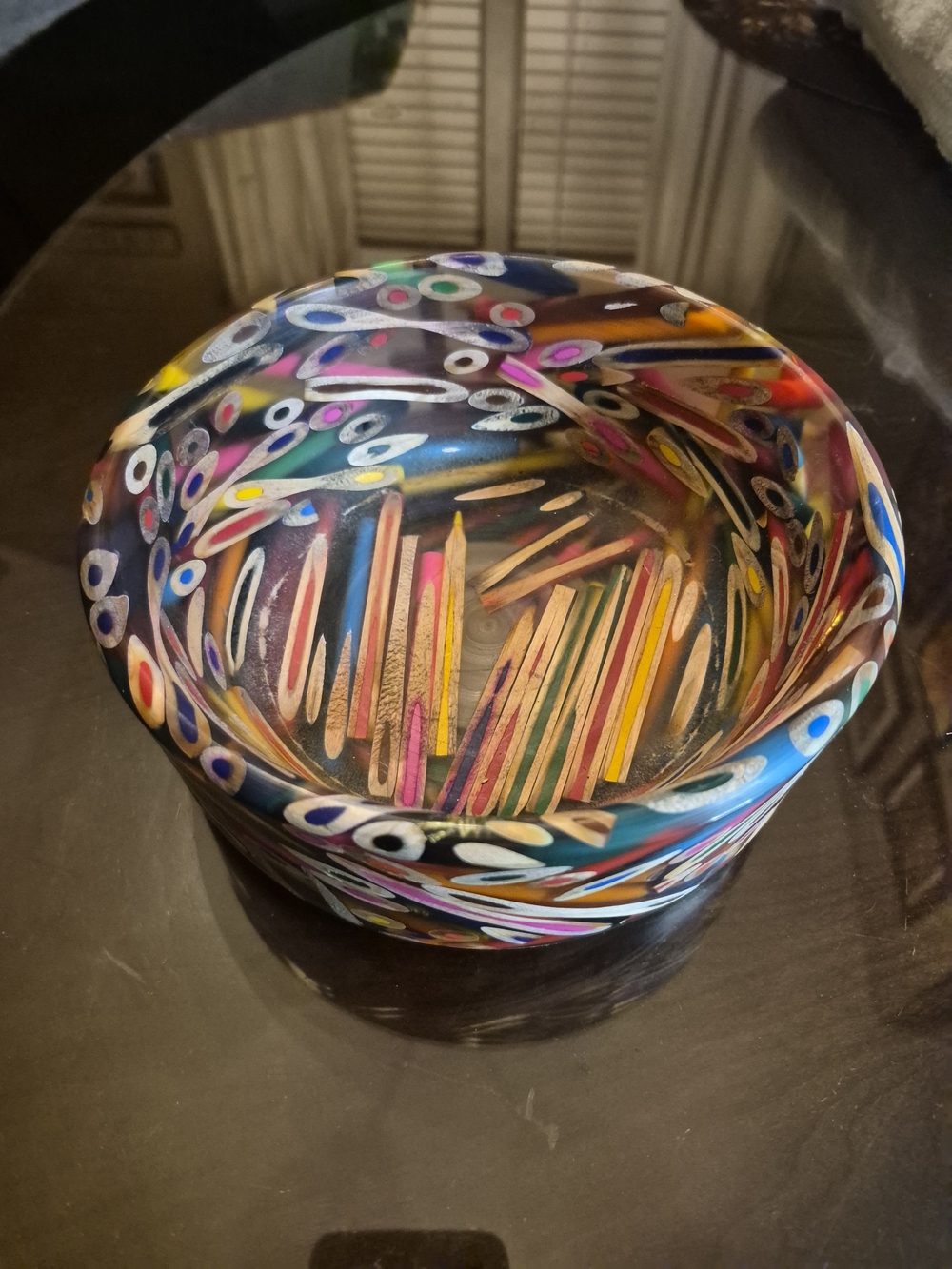 Colored Pencil Resin Bowl